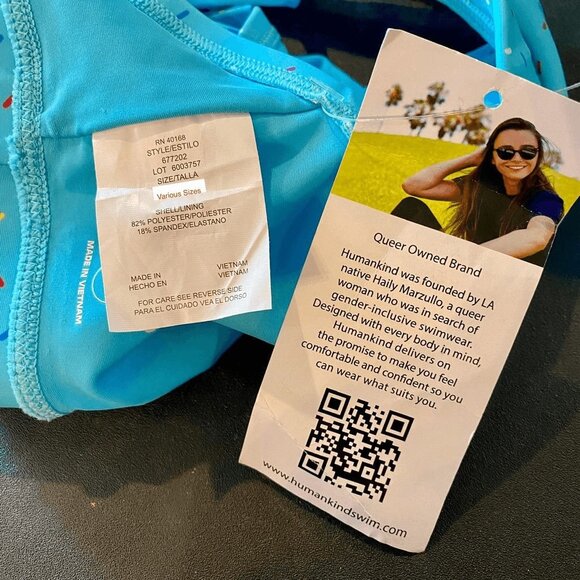 HUMANKIND x Target Size S - Gender Inclusive Pride Sprinkles Bikini Swim Top NEW - Picture 5 of 5